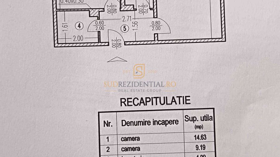 Apartament tip studio 2 camere – Zona Brancoveanu, Sector 4 - Schiță 10