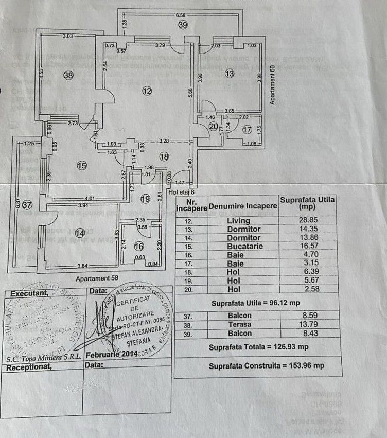 Penthouse 3 Camere Summerland | Vedere Mare și Lac | Dotări Premium - Schiță 23