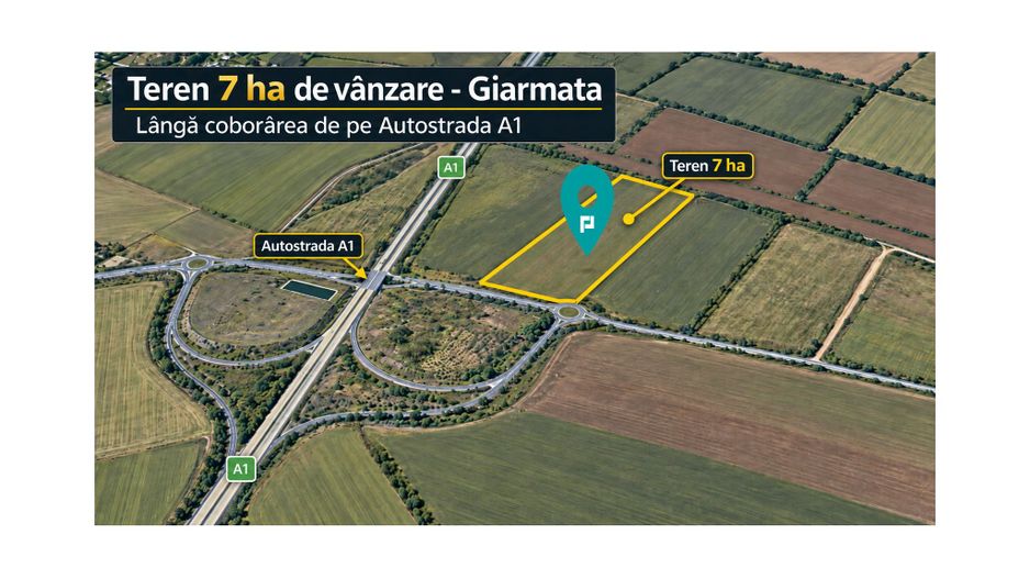 Teren 7 ha Giarmata | lângă A1 - Poză 2