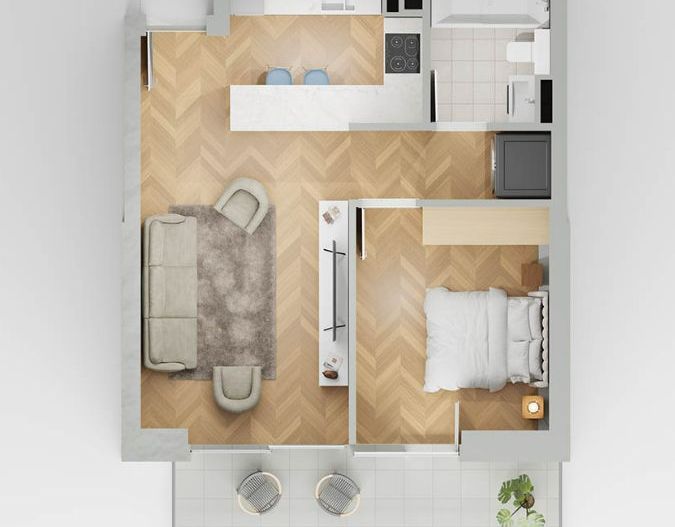 apartament 1 camera lakefield A3.1 - Schiță 1