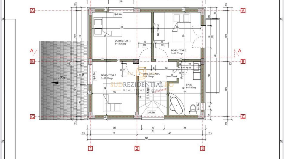 Casa individuala P+1, curte libera 350 mp, zona Berceni-Vidra, Ilfov - Schiță 17