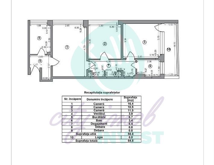 3 camere langa METROU - Poză 11