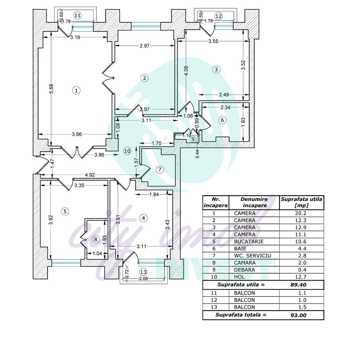 4 camere  spatioase | 93 mp |Marriott-13 Septembrie - Poză 3