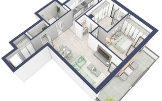 Apartament 3 camere | Balcoane 15.1 mp | Etaj 1 | Turnisor - Poză 4