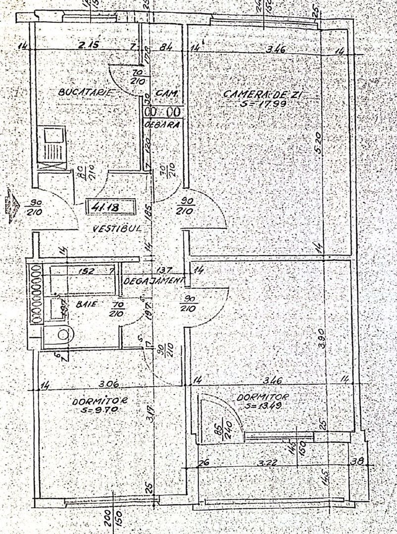 3 camere | Militari | Etaj 1/4 | Renovat 2025 | Vedere spre zona de case - Schiță 18