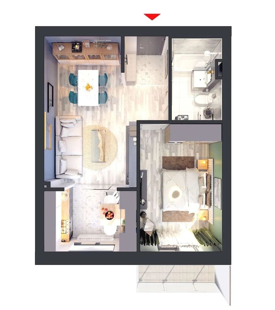 AP. 2 CAMERE HILS BRAUNER, MOBILAT MODERN, CENTRALA PROPRIE, METROU - Poză 4