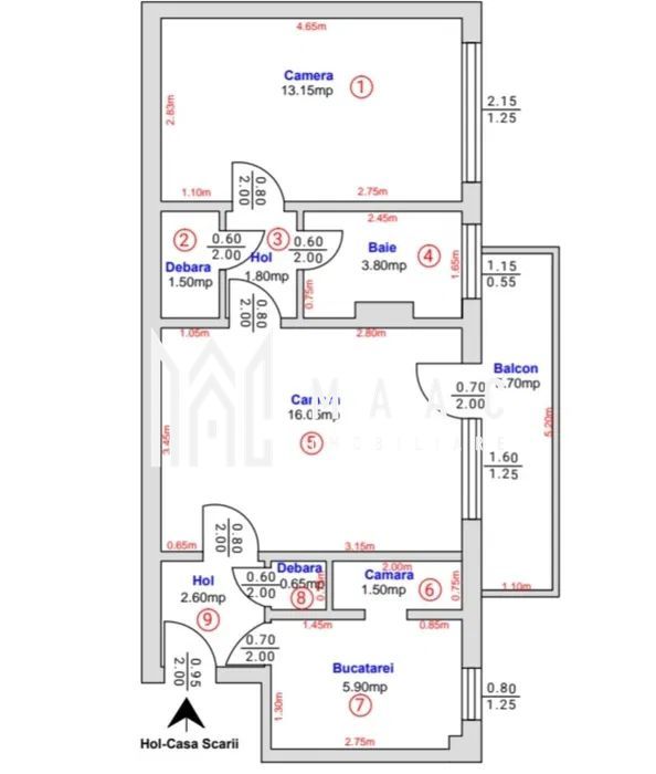 Apartament 2 camere I Etajul 3 I Balcon I Zona Rahova - Poză 5
