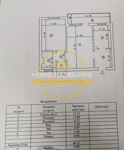 Apartament cu 2 camere / 53mp / zona Podu Ros - Poză 9