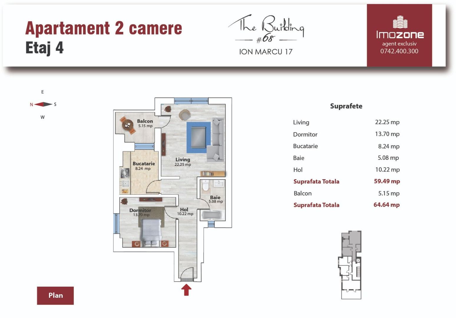 Apartament 2 camere etaj 4/5, 65 mp, Drumul Taberei - Plaza Mall  Comision 0% - Poză 1