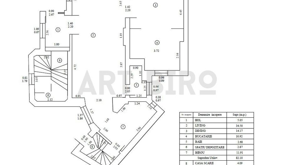 Zero comision, vila cocheta in zona Berzei, birou - comercial, 9' [M] - Schiță 15