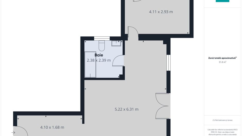 Apartament cu 2 camere în Moşniţa Nouă - Poză 10