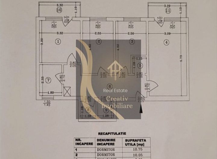Apartament 3 camere CONFORT 1 SPORIT 74,10m2 - Schiță 2