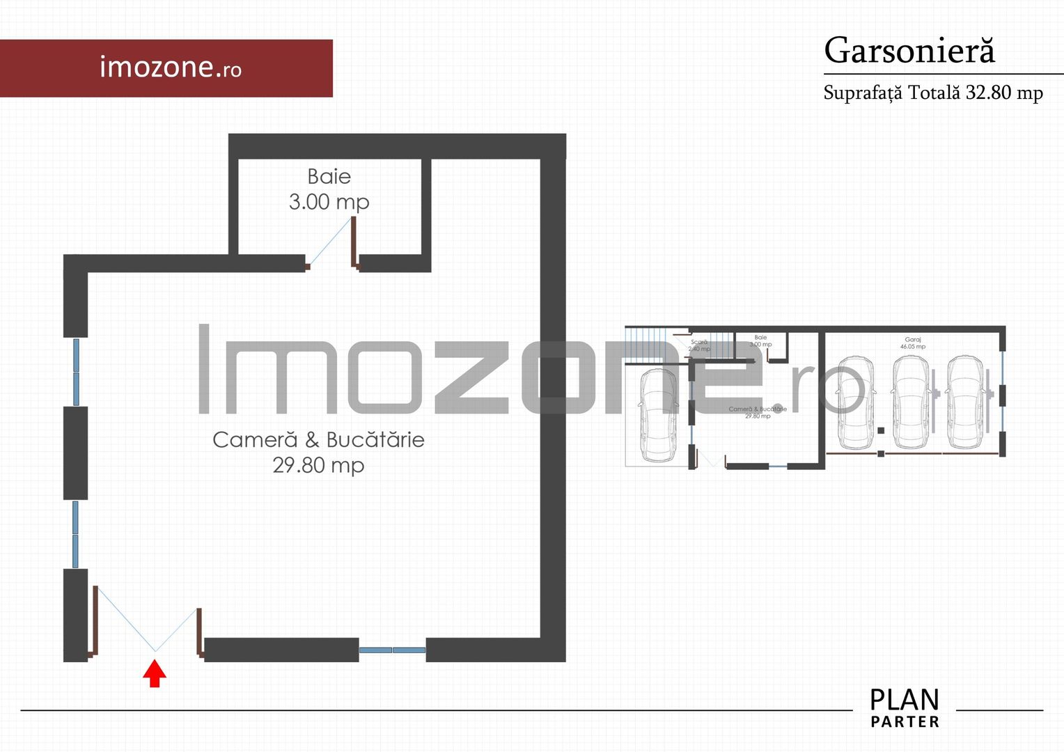 Garsoniera de vanzare, bloc nou, finisatala cheie, centrala termica individuala - Schiță 5