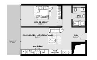 Apartament 2 camere de vânzare | 50,30 mp | Zona Autogară | Etaj 5 - Poză 1