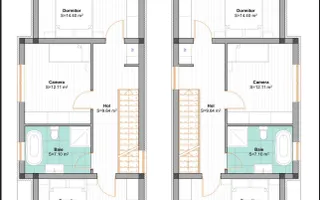 Duplex despartit prin CT | Toate utilitatile | Langa asfalt | Lidl - Schiță 14