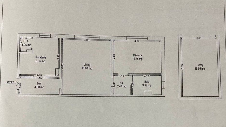 COMISION 0, Apartament 2 Camere, 52mp, GARAJ CF, Parter Inalt, Sagului - Poză 10