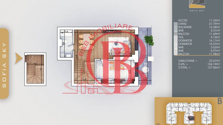 Duplex 3 camere Bloc Finalizat 7min Metrou Th. Pallady - Schiță 2