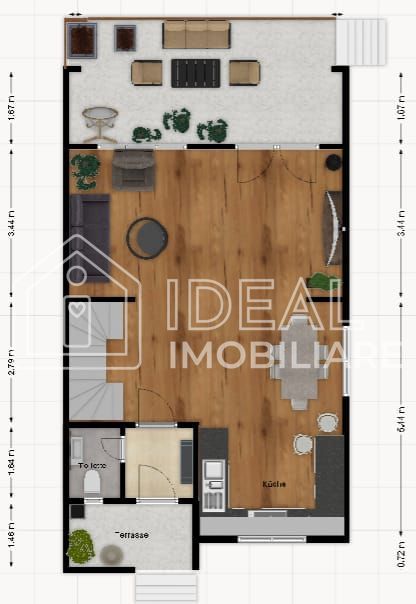 Casa Tip Duplex cu 4 camere si carport, in Cartierul Arhitectilor - Schiță 15