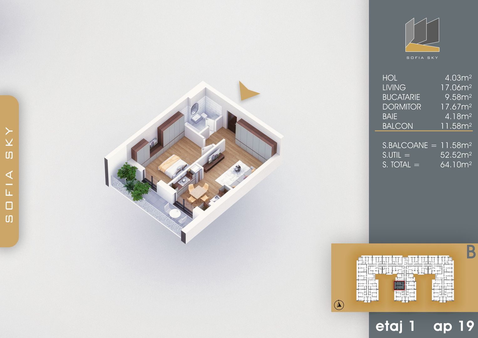 2 camere spatios Titan Pallady  7 min Metrou Nicolae Teclu - Schiță 1