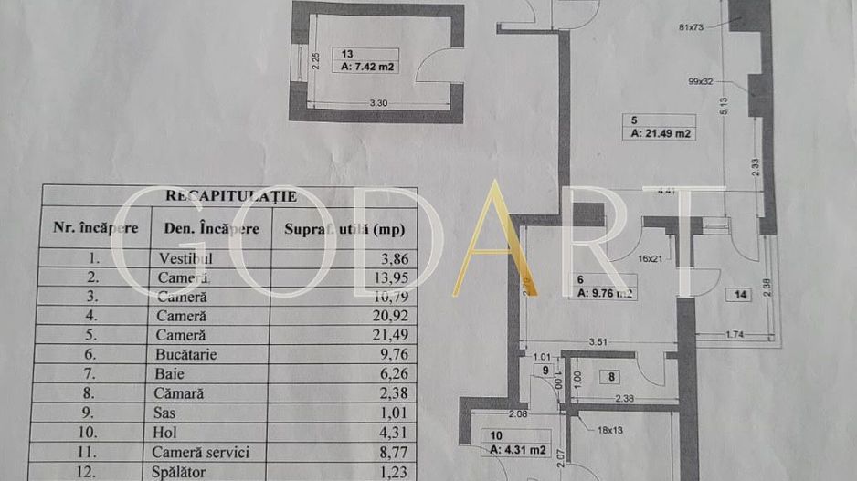 Apartament 4 camere | Capitale | Renovat - Schiță 9