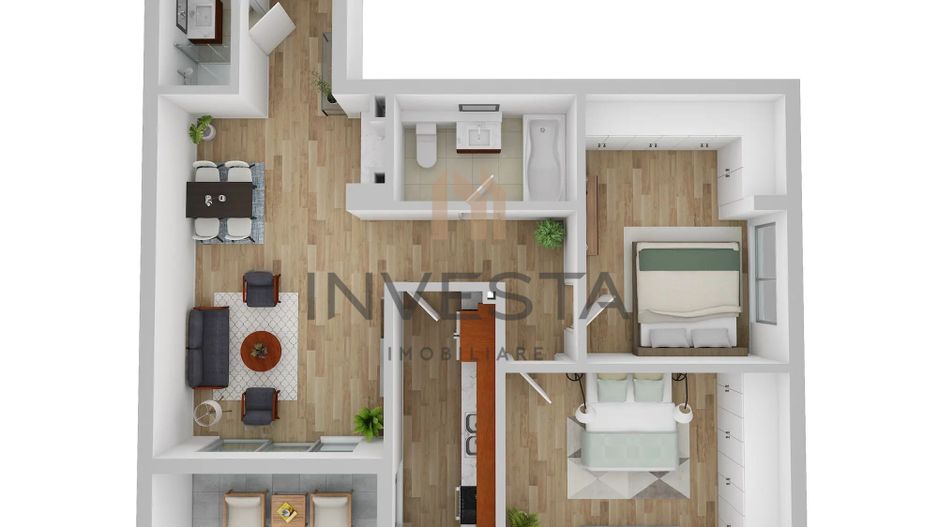 Apartament 3 camere 79 mp cu terasa, bloc nou, cartier Andrei Muresanu - Schiță 7