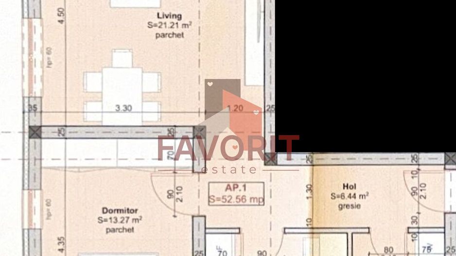 Etaj 2. Decomandat. Finisaje superioare - Schiță 12