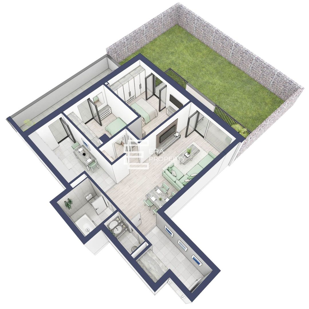 Apartament 3 camere | Design deosebit | Parter cu terasă și grădină |Sibiu - Schiță 14