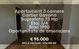 Apartament decomandat 3 camere Gavana - Poză 3
