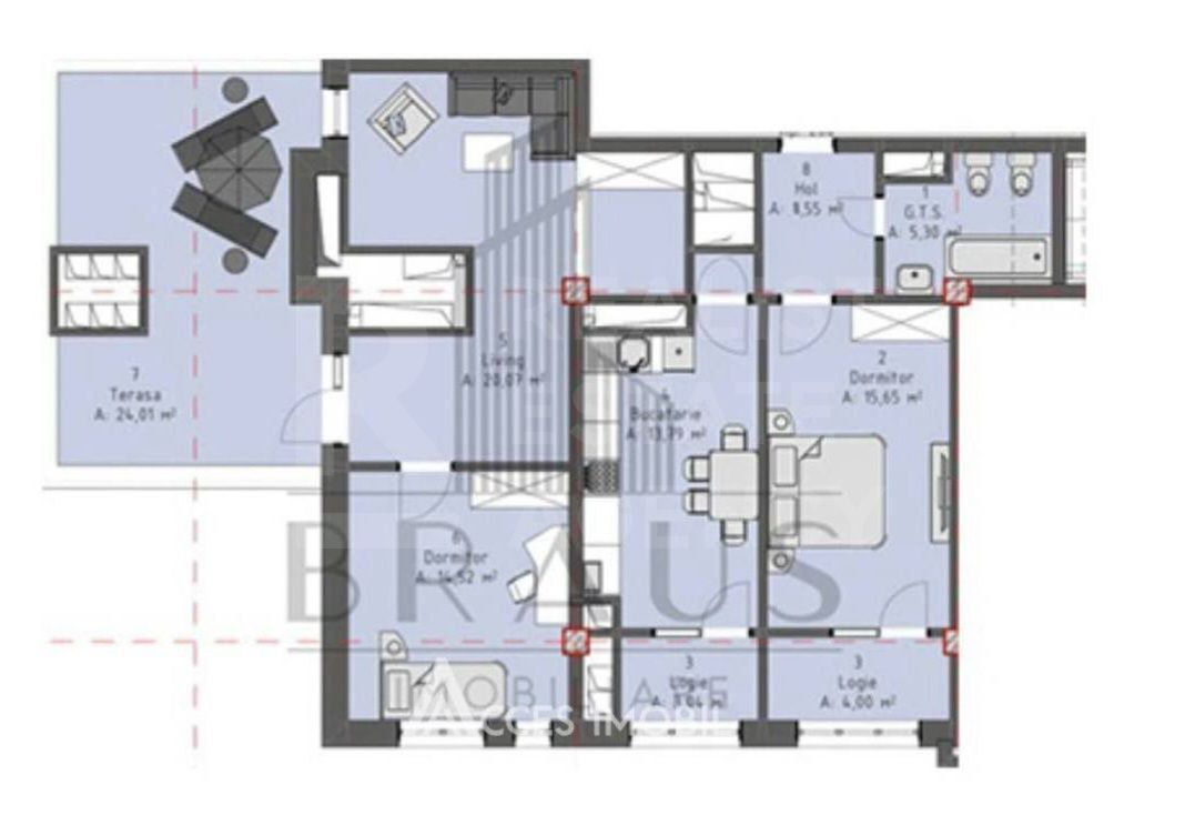 Vânzare, penthouse cu terasă, 2 camere, bd. Mircea cel Bătrân, Ciocana - Poză 17