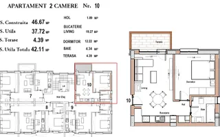 Vanzare Apartament 2 camere, bloc nou 2026, terasă, centrală - Poză 11