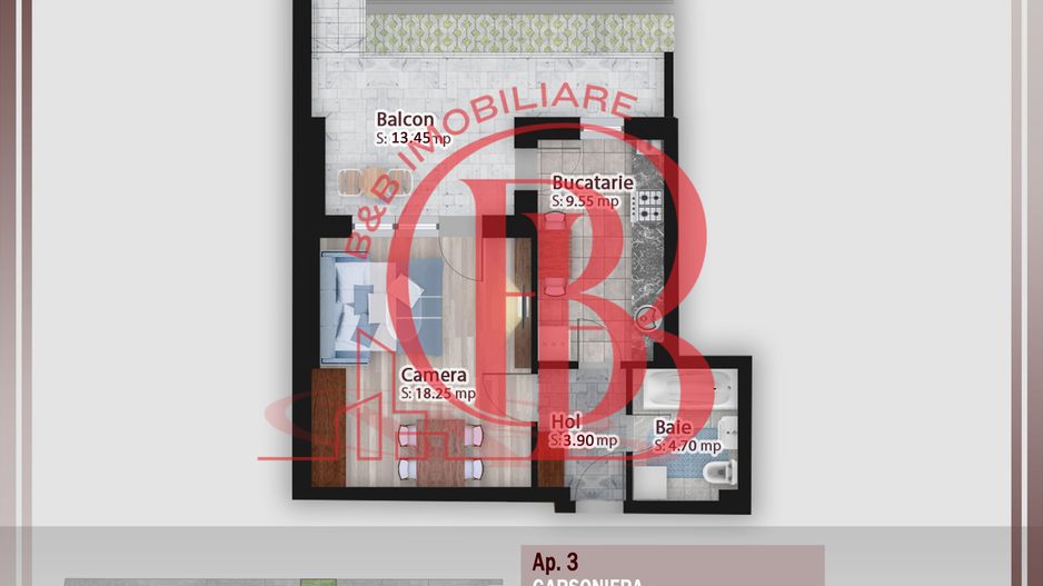 Garsoniera cu gradina -oferta lansare proiect Pallady - Schiță 10