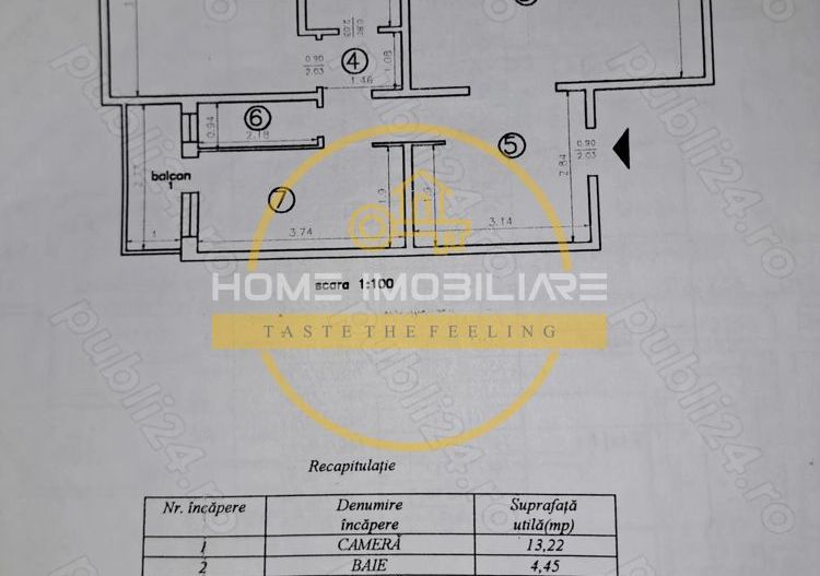 Apartament 2 CD, 65mp , et. 1/8 , bloc din 1991 Dacia - Piata - Poză 9