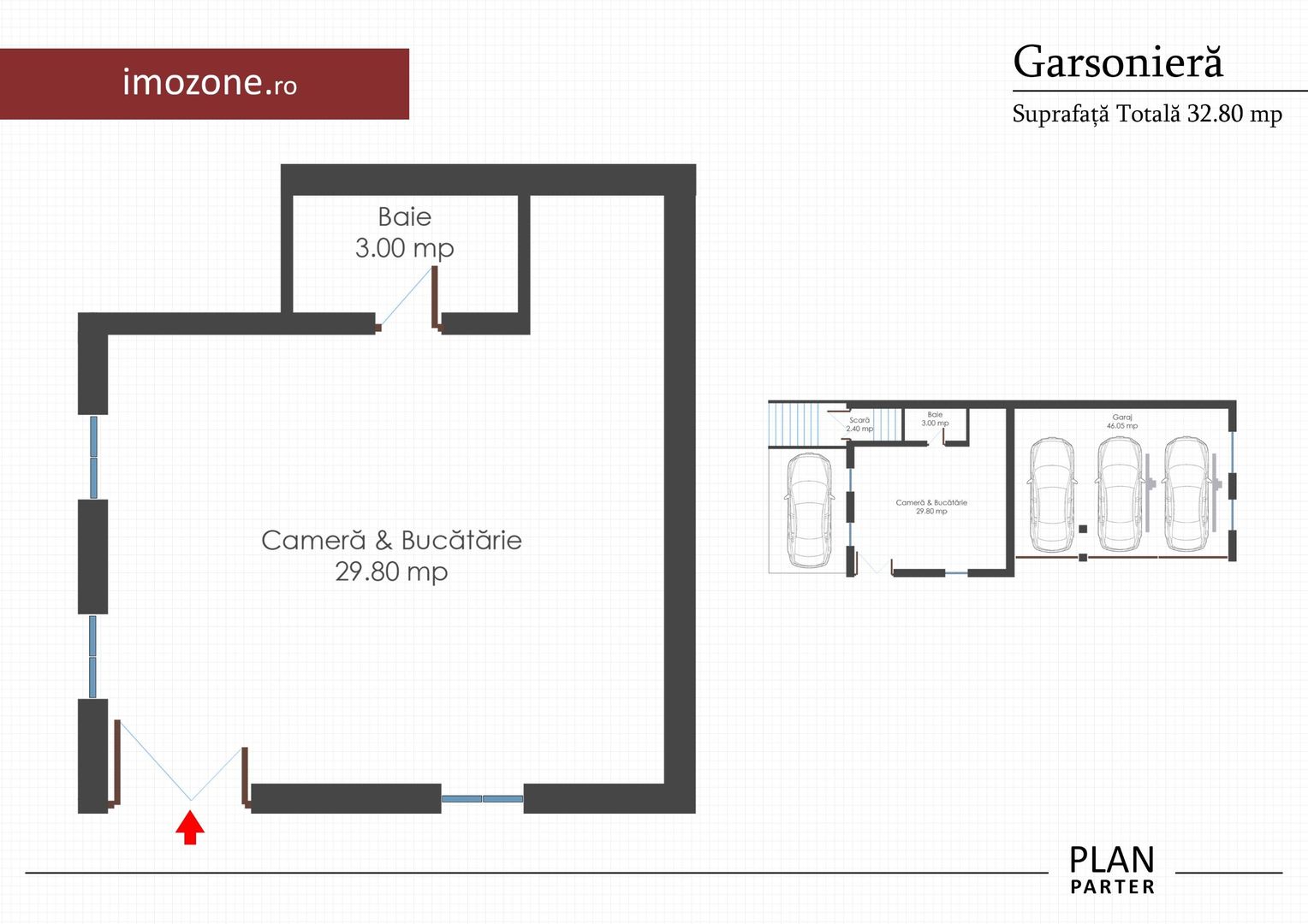 Garsoniera de vanzare, bloc nou, finisatala cheie, centrala termica individuala - Schiță 7