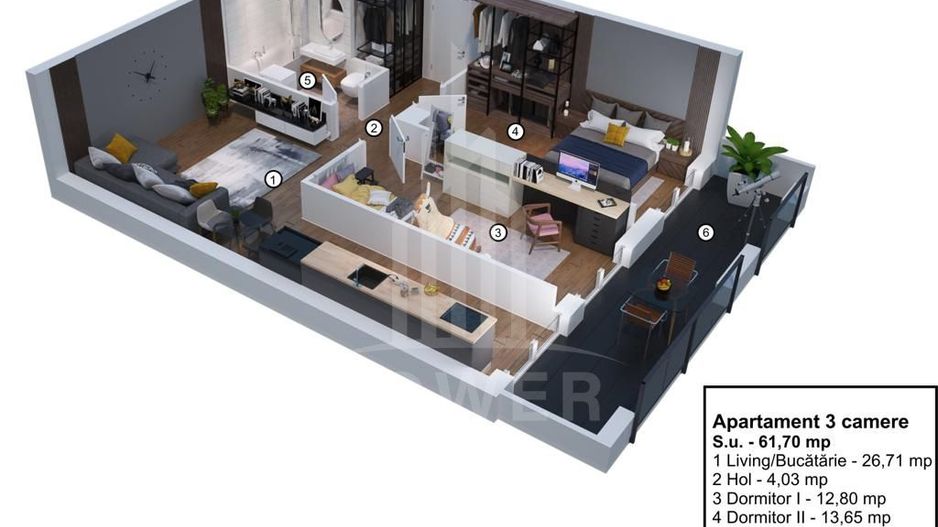 Apartament 3 camere de vânzare în Sibiu, cartier Turnișor - Poză 2