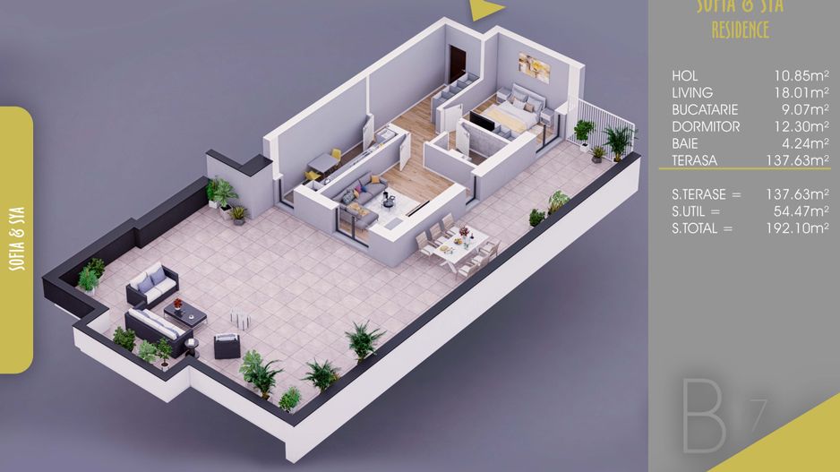 2 camere cu terasa 138 mp Finalizat  parcare gratuita  Metrou Nicolae Teclu - Schiță 2