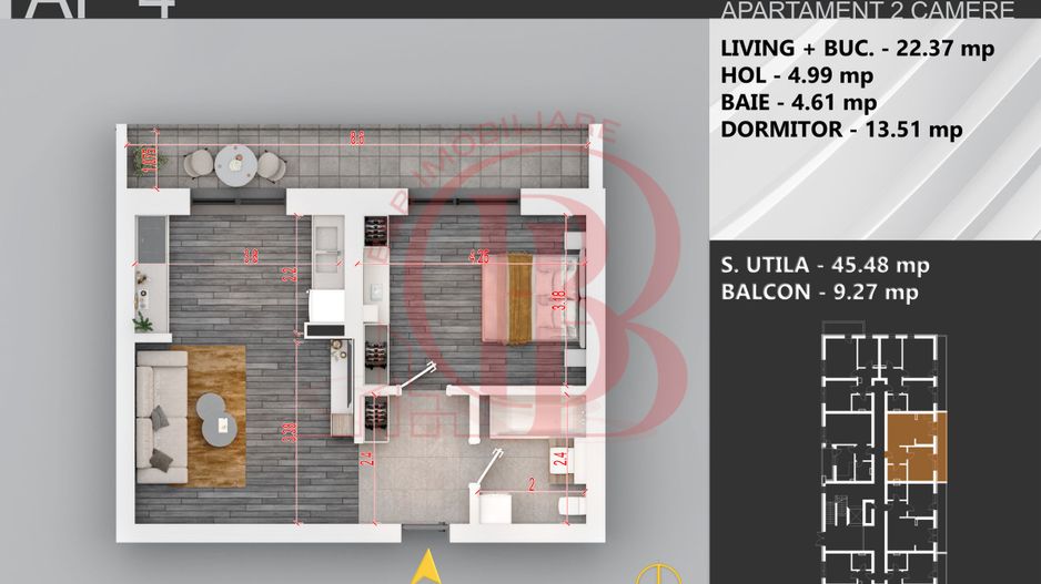 Theodor Pallady Apartament 2 camere Finalizare Rapida - Schiță 2