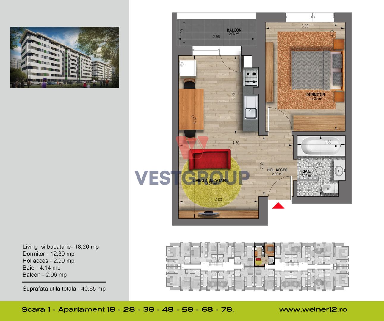 Apartament 2 Camere Weiner Residence Militari Direct Dezvoltator - Poză 2