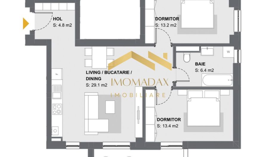 Aradului-Apartament 3 Camere-Centrala Proprie - Poză 15
