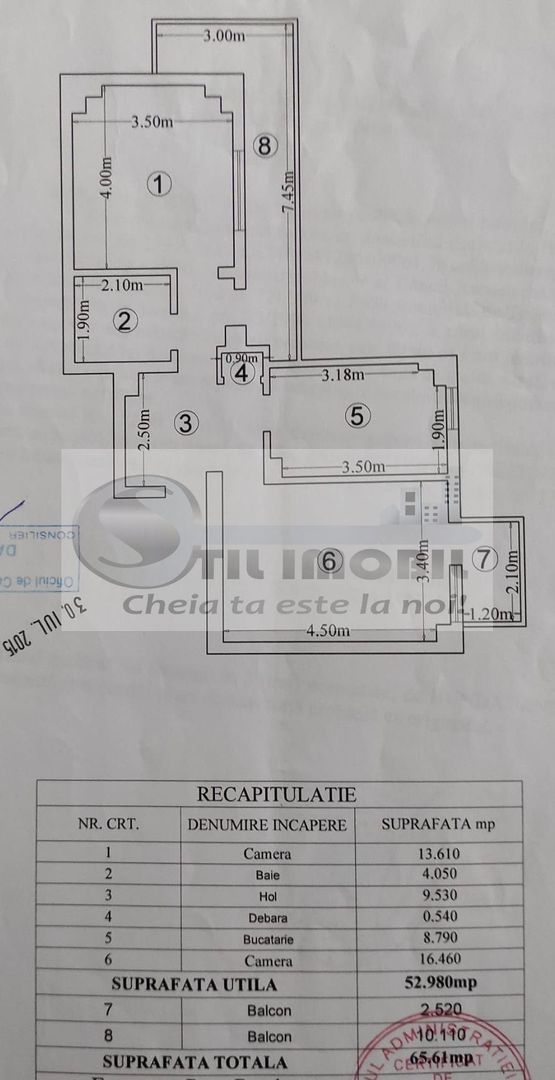 Nicolina - 2 Camere Decomandat, 65 mp - etaj 3 - Negociabil ! - Schiță 7