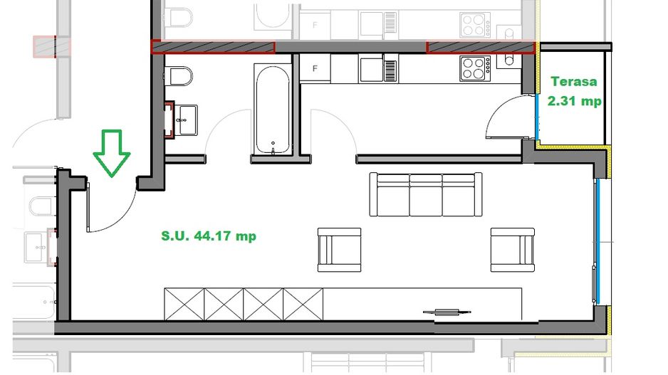 Apartament nou de vanzare 44 mp Soporului Comision 0% - Poză 7