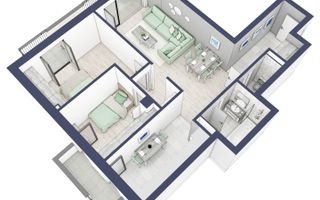 Apartament 3 camere | Balcoane 15.1 mp | Etaj 1 | Turnisor - Poză 5