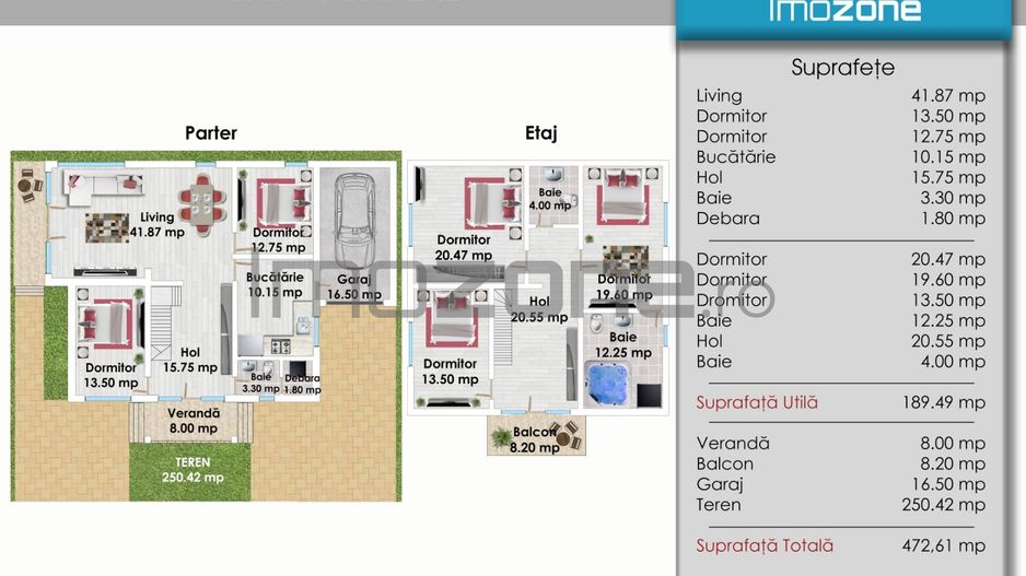 COMISION 0%, MILITARI- ROSU, CASA INDIVIDUALA, 6  CAMERE, 3 BAI,  P+1,  271 MPU. - Poză 2