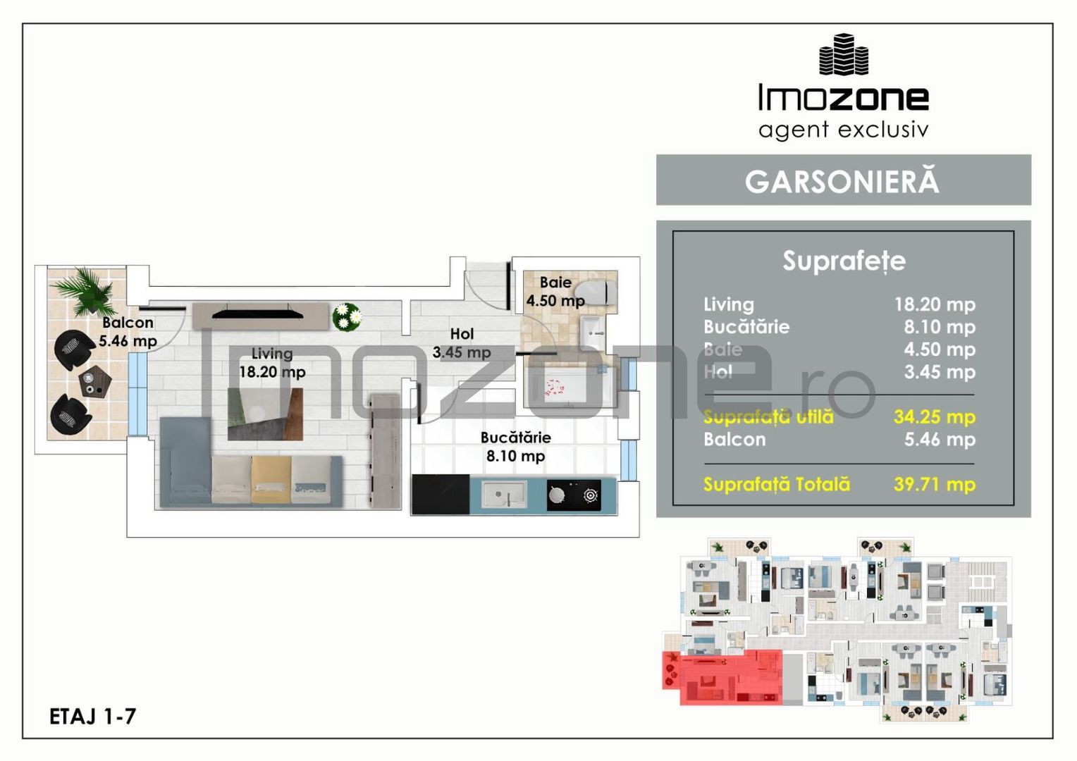 Garsoniera de 40 mp, bucatarie inchisa, balcon, langa Metrou Pacii, Militari - Poză 1