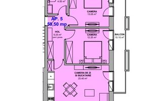 Apartament 3 camere,  Prelungirea Doamna Stanca - Schiță 4