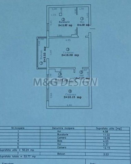 Ap 2 camere, parter cu balcon si centrala gaz, Elisabetin-Kiriac-Sagul - Schiță 9