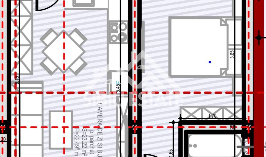 Apartament modern 2 camere, pod amenajabil, balcon,  parcare inclusa - Schiță 8