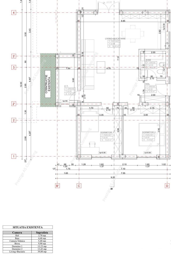 Duplex pe Parter | despartit prin Camera tehnica | Dumbravita - Schiță 4