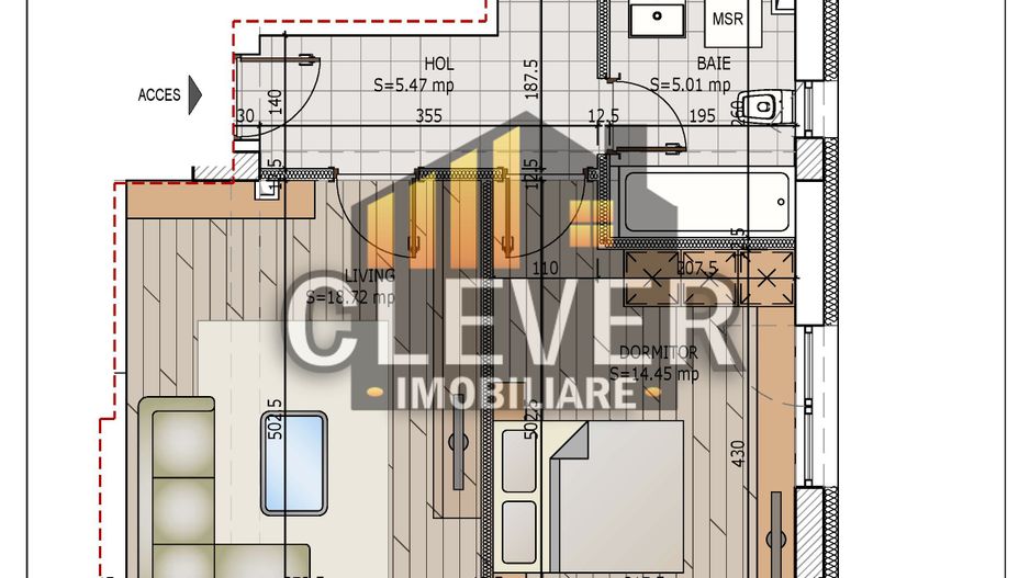 Apartament 2 Camere decomandat,finalizat, 0% Comision - metrou  Teclu - Schiță 5
