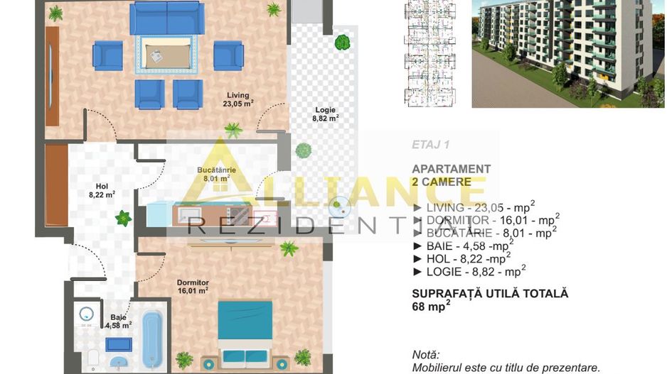 2 CAMERE -68 MP | Ansamblu rezidential NOU | Metalurgiei - Poză 3