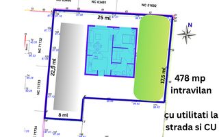 Vanzare Teren Construibil, Intravilan,CU, 478 mp - Tunari! Comision 0% - Poză 1